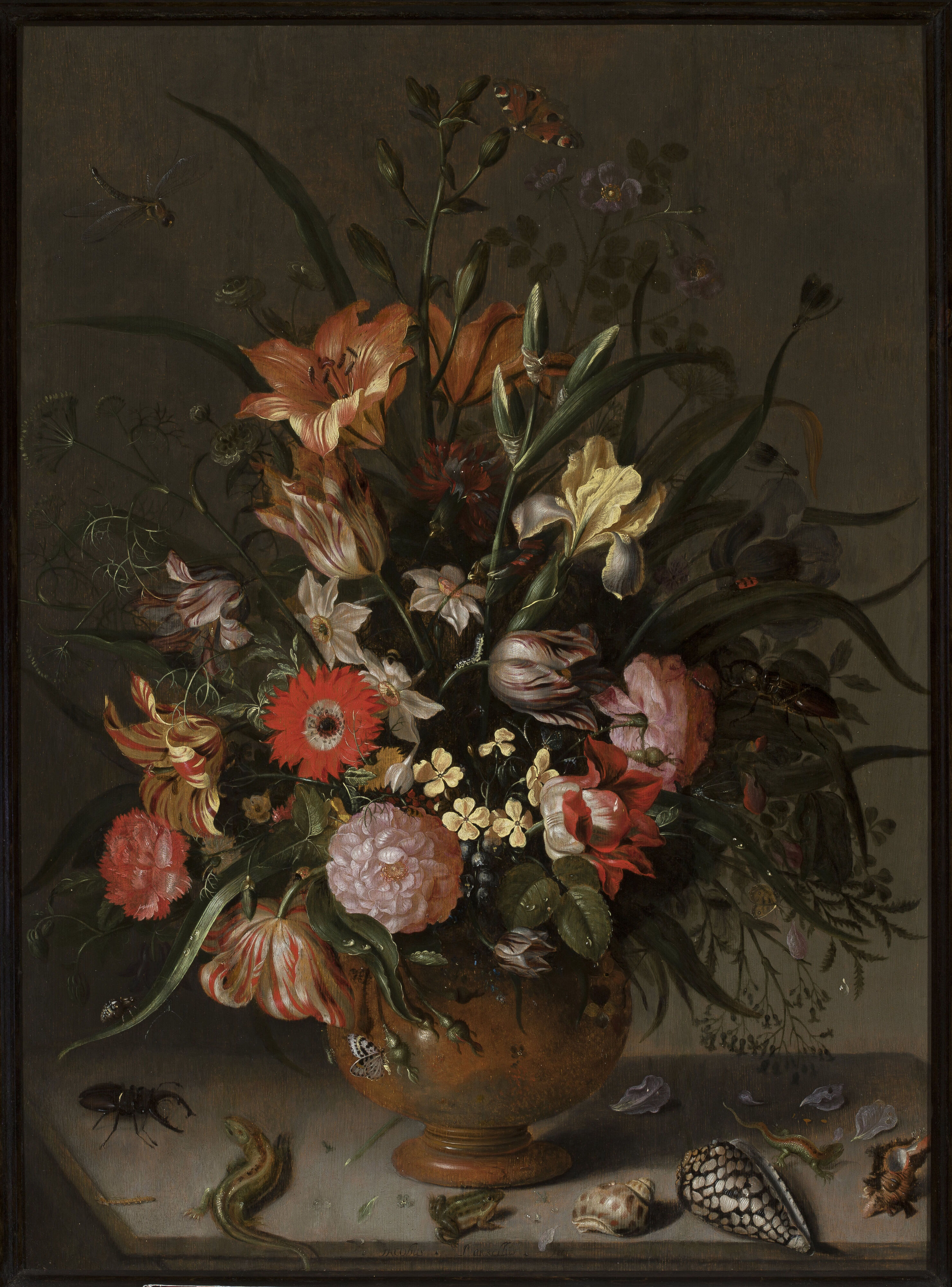 "Bukier kwiatów w wazonie, owady i małe żyjątka"
Jacob Marrel (1613-1681)
