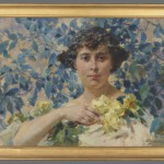 "Kobieta na tle kwitnących krzewów"
Zdzisław Jasiński (1863-1932)