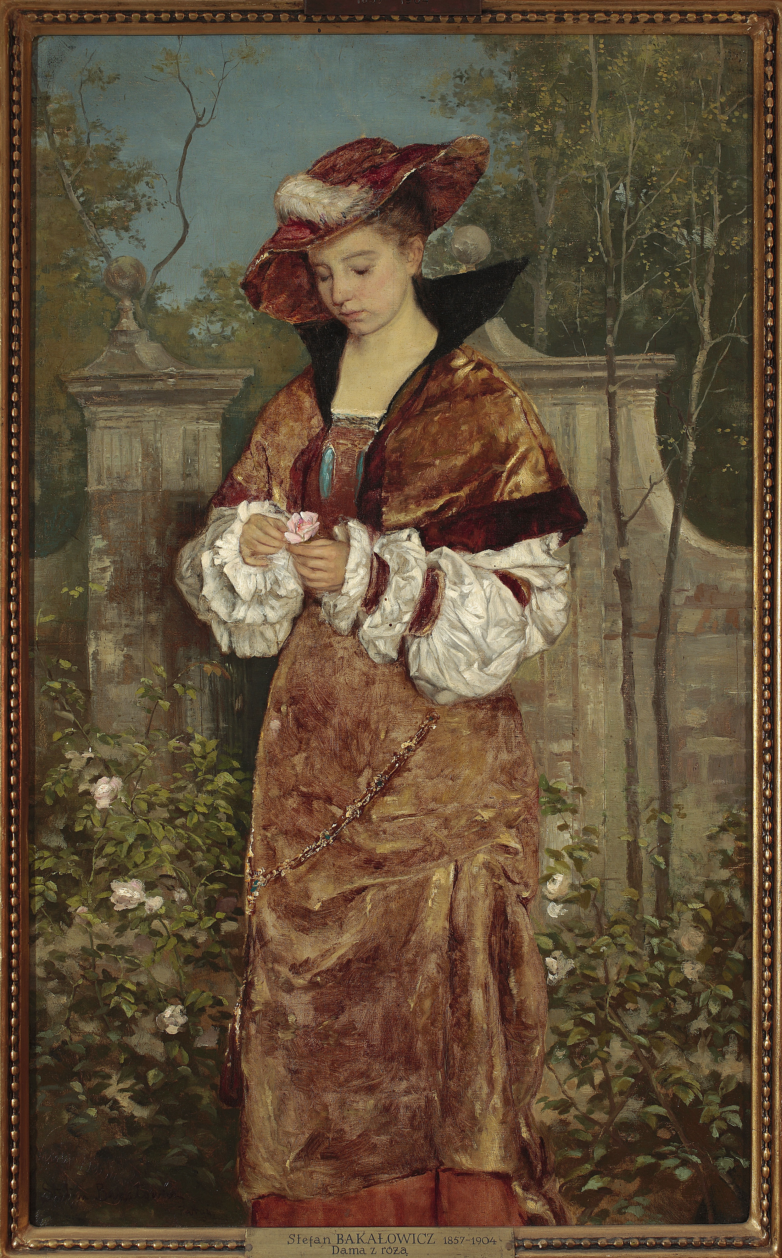 "Portret damy w ogrodzie"
Stefan Bakałowicz (1857-1947)