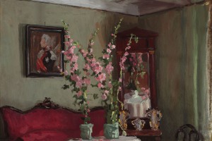 "Wnętrze salonu w Bohdanowie - Malwy" Ferdynand Ruszczyc (1870-1936)